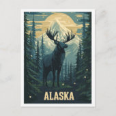 Alaska USA Art Vintag Illustration Travel Postkarte (Vorderseite)