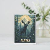 Alaska USA Art Vintag Illustration Travel Postkarte (Stehend Vorderseite)
