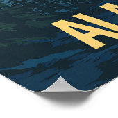 Alaska USA Art Vintage Illustration Travel Poster (Ecke)