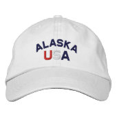 Alaska USA bestickt mit White Hat Bestickte Kappe (Vorderseite)