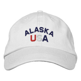 Alaska USA bestickt mit White Hat Bestickte Kappe