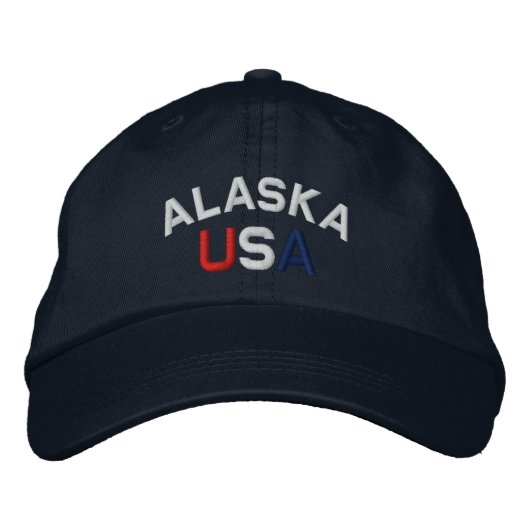 Alaska USA bestickter Navy Blue Hat Bestickte Kappe (Vorderseite)