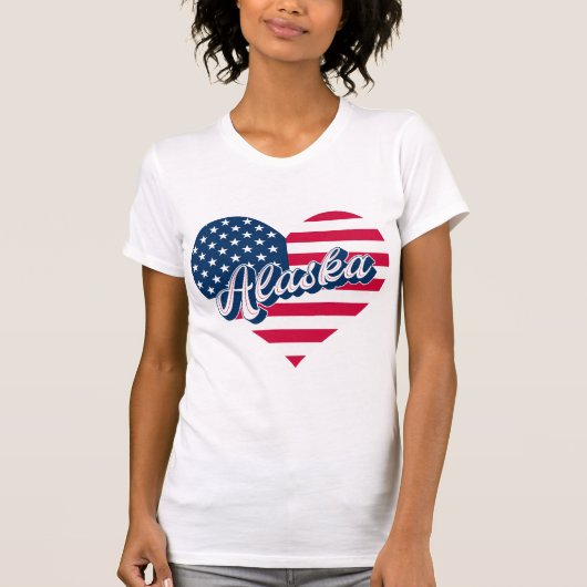 Alaska USA Heart Flag – Patriotic Alaska Design T-Shirt (Vorderseite)