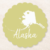 Alaska usa Staat Karte mit Herzform Untersetzer (Vorderseite)