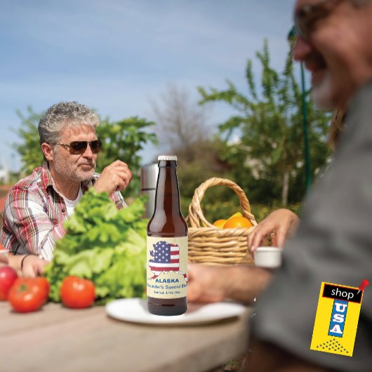 Alaska USA Staat Monogram 🍺 Custom Colors Bierflaschenetikett