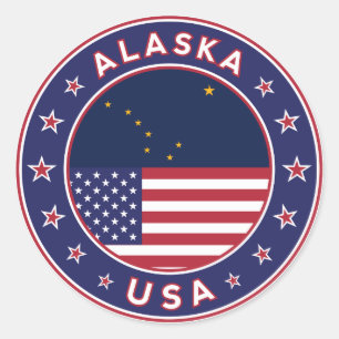 Alaska, USA States, Alaska, Alaska, t-shirt Runder Aufkleber