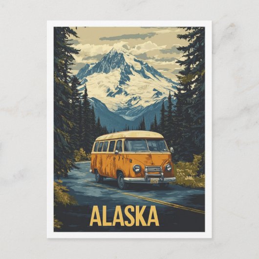 Alaska USA Vintag Illustration Travel Postkarte (Vorderseite)