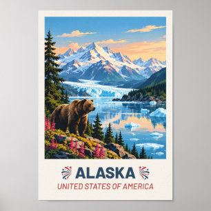 Alaska USA – Vintage Reiseplakat Poster