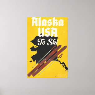 Alaska USA zum Skifahren Leinwanddruck