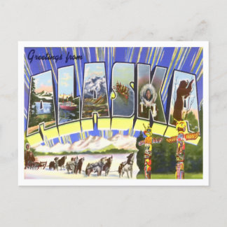 Alaska Vintag Big Letters Postcard Postkarte