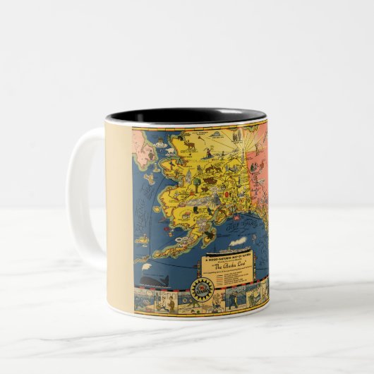 Alaska Vintag Illustration Tasse (Vorderseite Links)