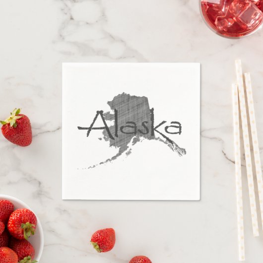 Alaska Vintag Line Textured Chalkboard Alaskan Serviette (Beispiel)