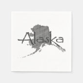 Alaska Vintag Line Textured Chalkboard Alaskan Serviette (Vorderseite)