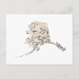 Alaska Vintag Picture Map Staat Chart Postkarte