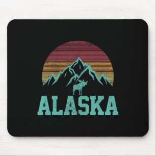 Alaska Vintage-Elch-Outdoor-Natur-Wander-Andenken Mousepad