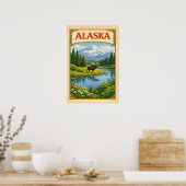 Alaska Vintage Elch Waldland Poster (Küche)