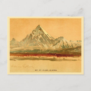 Alaska Vintage-Gemälde des Mt. St. Elias Postkarte