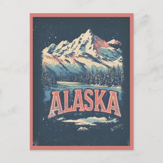 Alaska Vintage Naturgebirge Alaska Postkarte (Vorderseite)