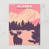 Alaska Vintage Poster Postkarte (Vorderseite)