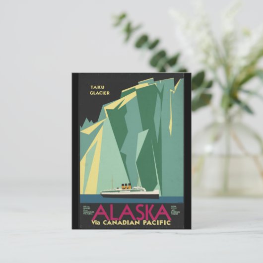 Alaska Vintage Postkarte (Stehend Vorderseite)