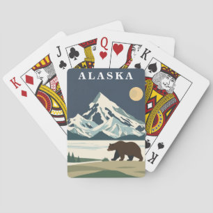 Alaska Vintage Reise Grizzlybär Spielkarten