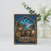 Alaska Vintage Reise Postkarte (Stehend Vorderseite)