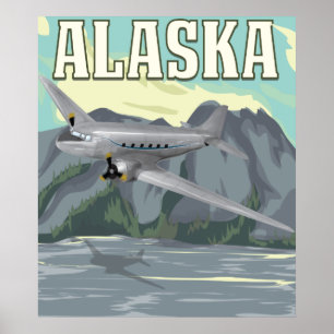 Alaska Vintage Reiseplakat Poster