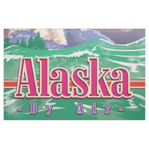 Alaska vintage Reiseposter. Stoff