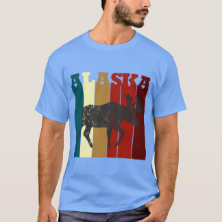 Alaska Vintage Retro abgenutzter Elch T-Shirt