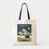 Alaska Vintage Travel Grizzly Bear Tragetasche (Vorne)