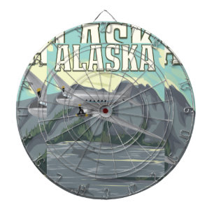 Alaska Vintage Travel Poster Dartscheibe