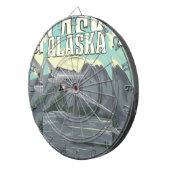 Alaska Vintage Travel Poster Dartscheibe (Vorderseite rechts)