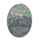 Alaska Vintage Travel Poster Dartscheibe (Vorderseite Links)