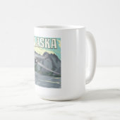 Alaska Vintage Travel Poster Kaffeetasse (VorderseiteRechts)
