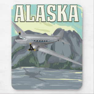 Alaska Vintage Travel Poster Mousepad