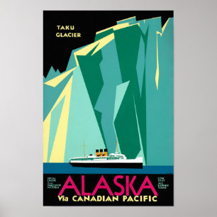 Alaska Vintage Travel Poster Zurück