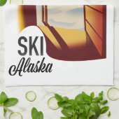 Alaska Vintages Skipposter Geschirrtuch (Gefaltet)