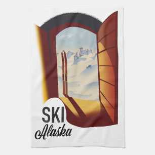 Alaska Vintages Skipposter Geschirrtuch