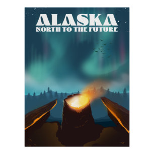 Alaska, von Norden nach Süden Poster