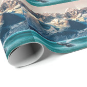 Alaska Walbeobachtung: Bootsausflug. Geschenkpapier (Rolleneckpunkt)