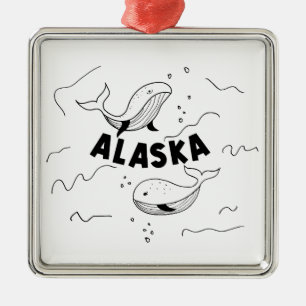 Alaska-Wale Ornament Aus Metall