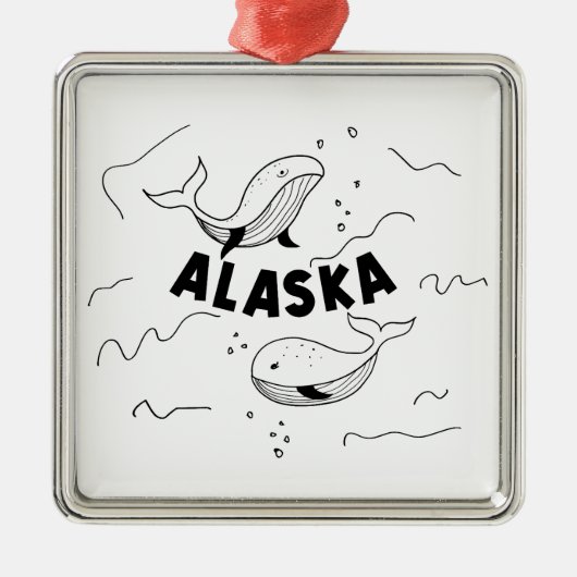 Alaska-Wale Ornament Aus Metall (Vorne)
