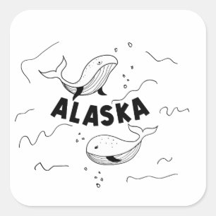 Alaska-Wale Quadratischer Aufkleber