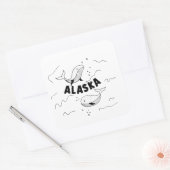 Alaska-Wale Quadratischer Aufkleber (Umschlag)