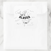 Alaska-Wale Quadratischer Aufkleber (Tasche)