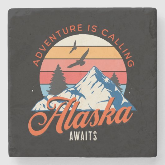 Alaska wartet! steinuntersetzer (Vorderseite)