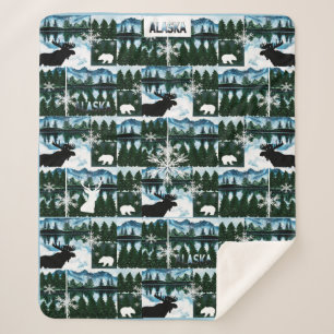 Alaska Wasserfarbenen Berge Landschaft Med Sherpadecke