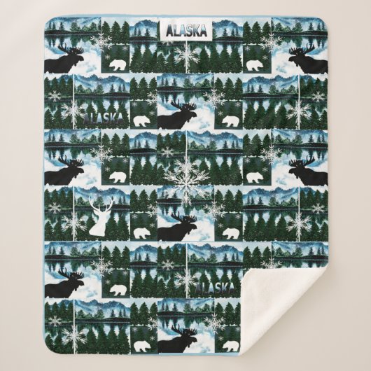 Alaska Wasserfarbenen Berge Landschaft Med Sherpadecke (Vorderseite)