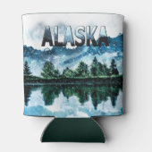 Alaska Wasserfarbengebirge Landschaft Dosenkühler (Rückseite)