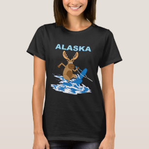 Alaska Wasserskilauf Urlaub am Moose Lake T-Shirt